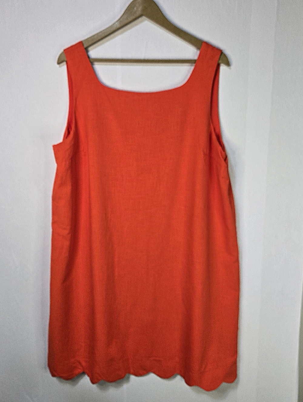 KATE SPADE (Target) Sz XL Sleeveless Dress, Wide Rounded Neckline, Scalloped Hem